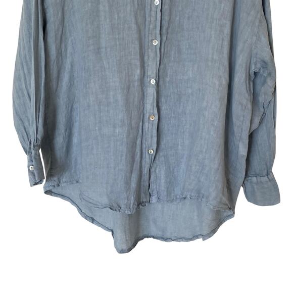 BEACHWOOD BABY The Palma 100% Linen Made in Italy Shirt Light Blue, One Size - Picture 6 of 10